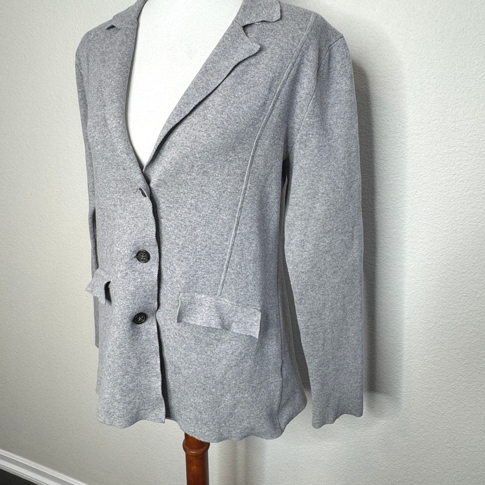 BANANA REPUBLIC Gray Cotton Blend Knit Blazer MEDIUM Lt Gray Casual‎ Office - Picture 4 of 11